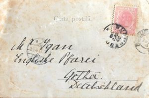 Christmas card addressed to Rev R.B. Egan from Marie, the Crown Princess of Romania, Dec 1900