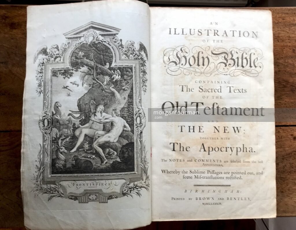 Cheshire Bible 1789, frontispiece and the title page