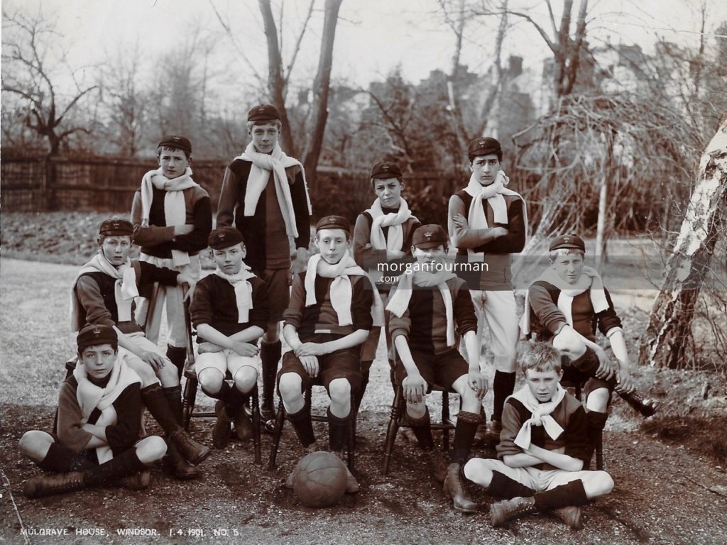 Mulgrave House, Windsor, 1 Apr 1901. Noel sitting second left in the middle row