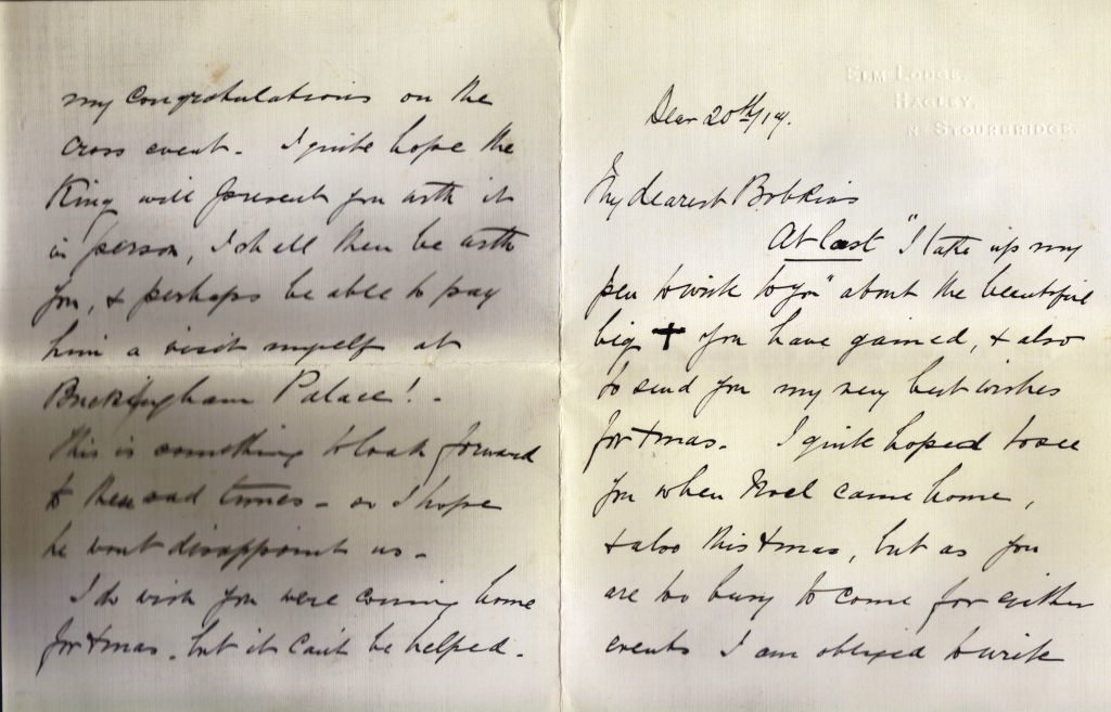 Letter from William Edmund Downing to his daughter Mary