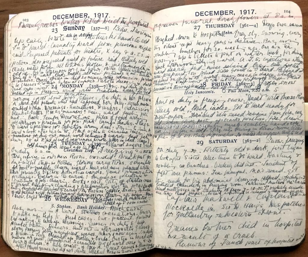 Molly Evans’s Diary, 23-29 Dec 1917
