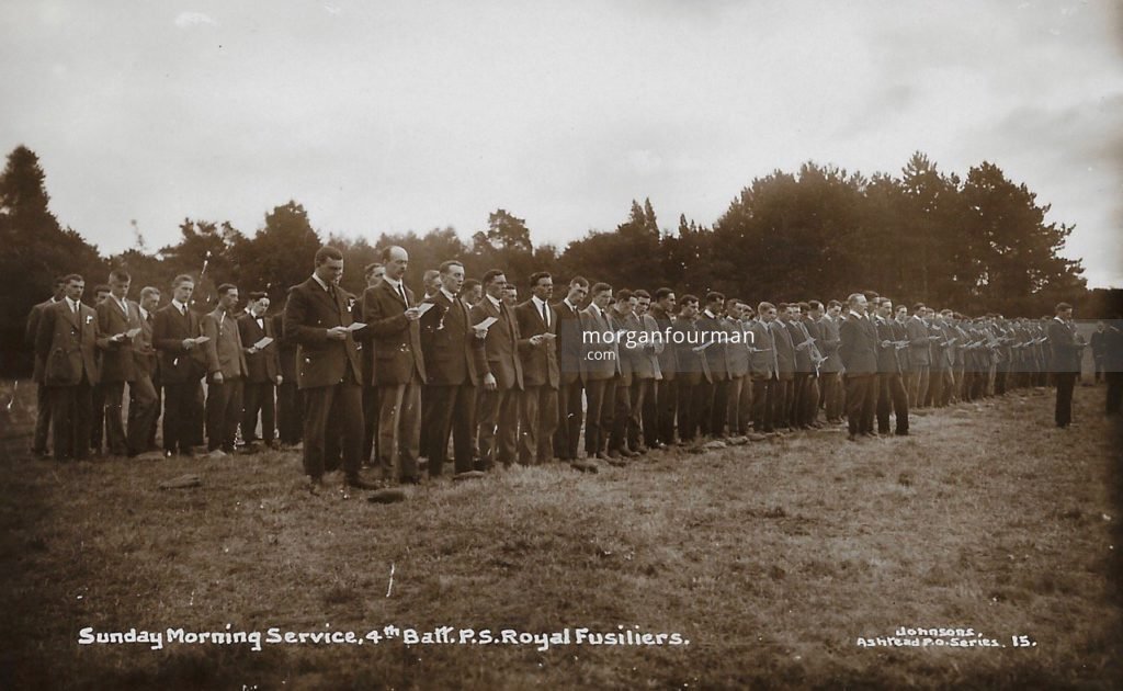 Sunday Morning Service, 4th Public Schools Battalion Royal Fusiliers. Johnson's Ashtead P.O. Series