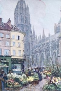 Postcard of Rouen, from painting by Henri Vignet