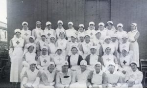 V.A.D. nurses, L’Hôpital Militaire Belge de Bonsecours, Rouen, 22 Nov 1918