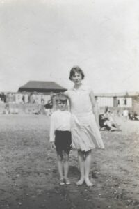 Donald Morgan with sister Winnie, Clacton-on-Sea, 1928