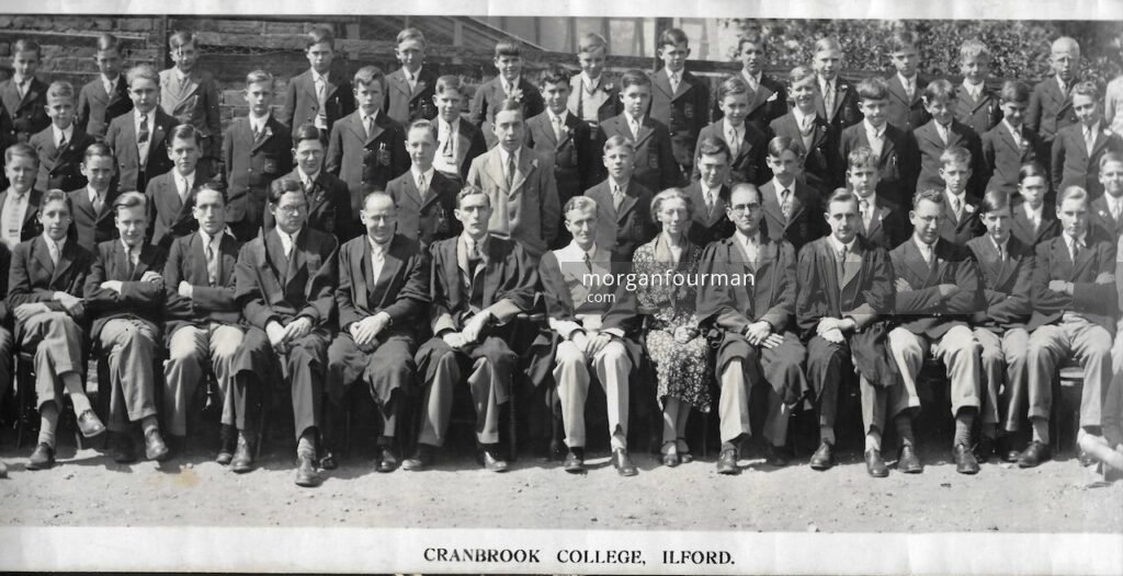 Cranbrook College Ilford, 1937. Photo by Panora Ltd, London, W.C.1. (cont.) Donald Morgan is second left front row.